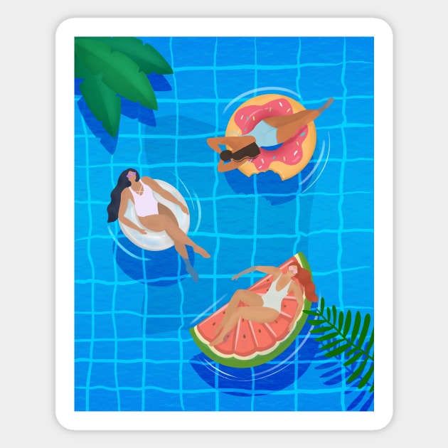 Swimming pool Ladies Sticker by Petras